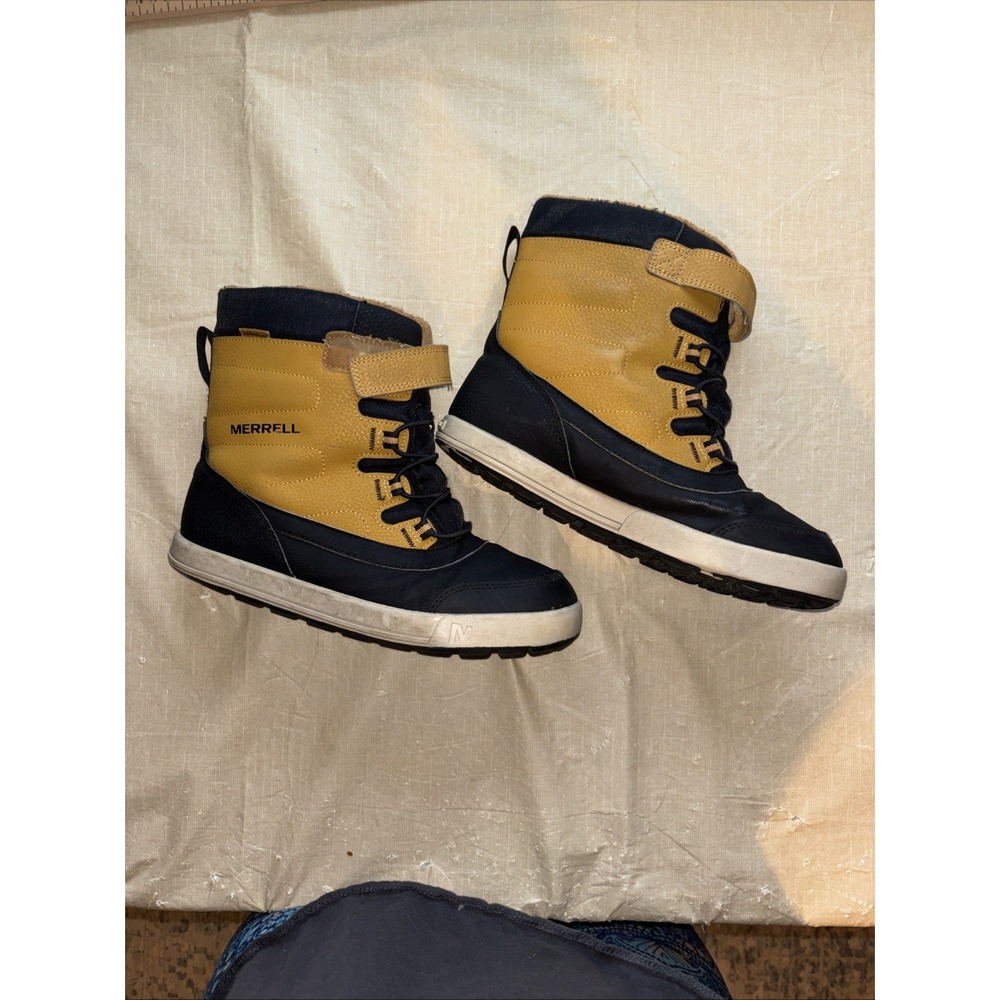 Merrell High Top Two-Tone Sneakers Women 10 Black Tan Toning Insulated - Picture 3 of 8